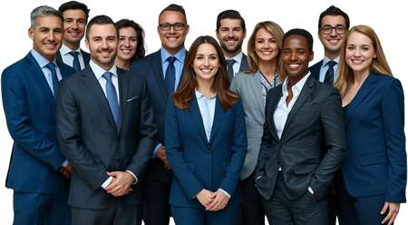 Group of happy legal job seekers